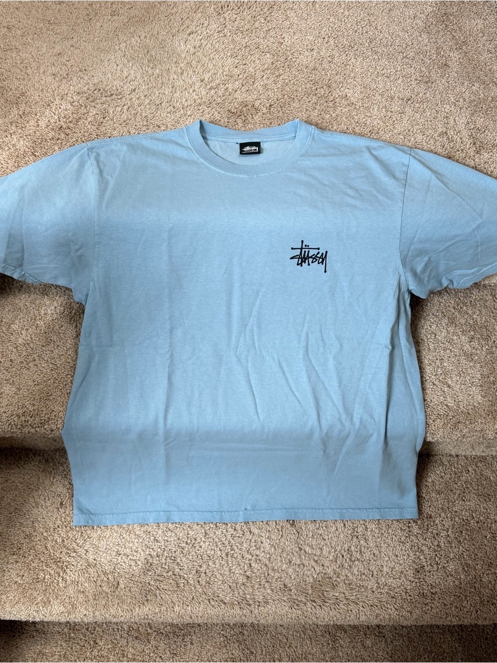 Stussy Light Blue Tee with Black Logo - Picture 2 of 3